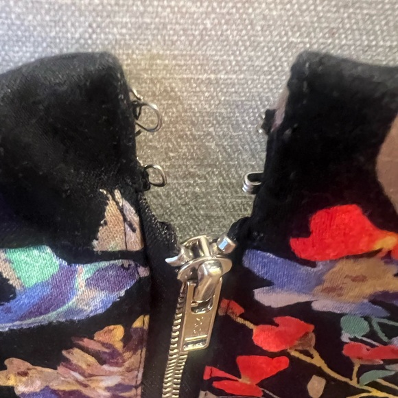 Express vintage strapless black floral mini dress size 12 - Picture 7 of 9